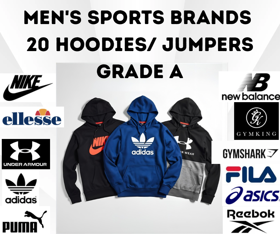 20x Men’s Branded Hoodies Jumpers Grade A