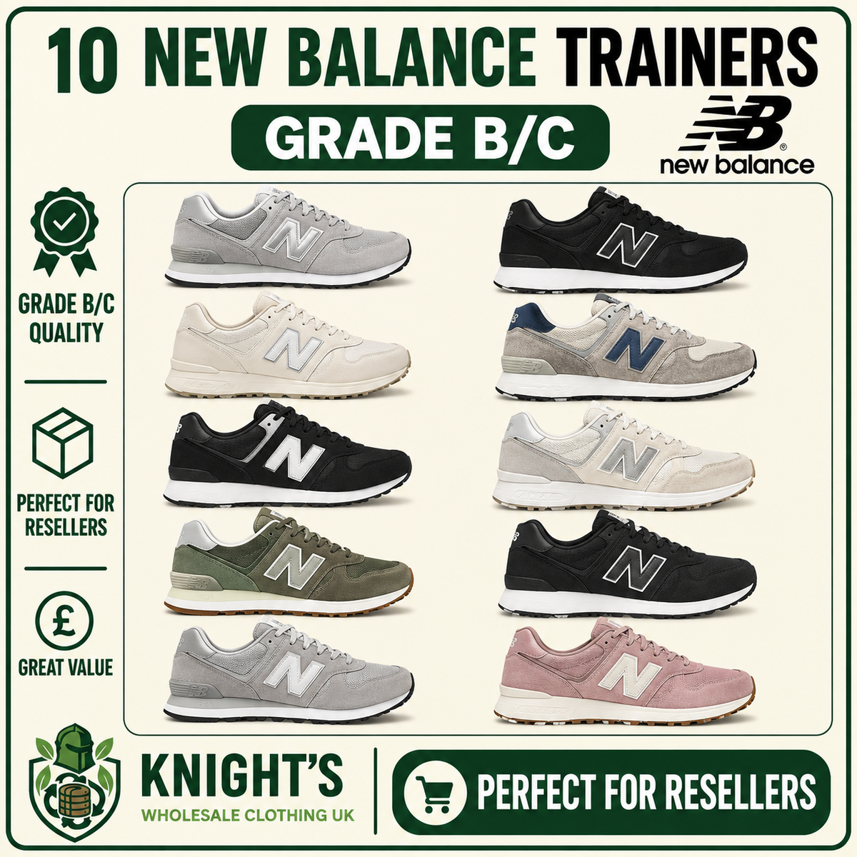 10x New Balance Trainers – Grade B/C