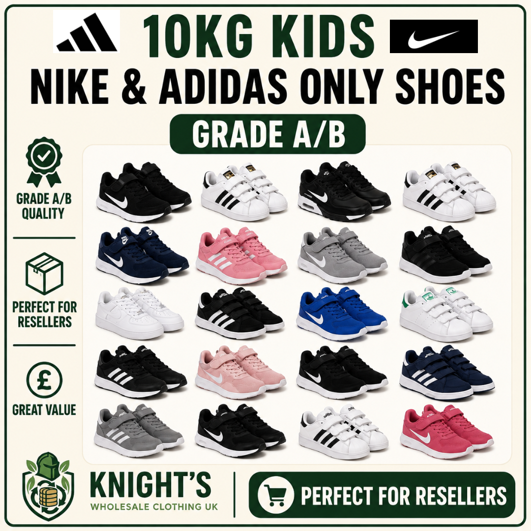 10kg Kids Nike & Adidas ONLY Shoes - Grade A/B - Mixed Styles and Sizes