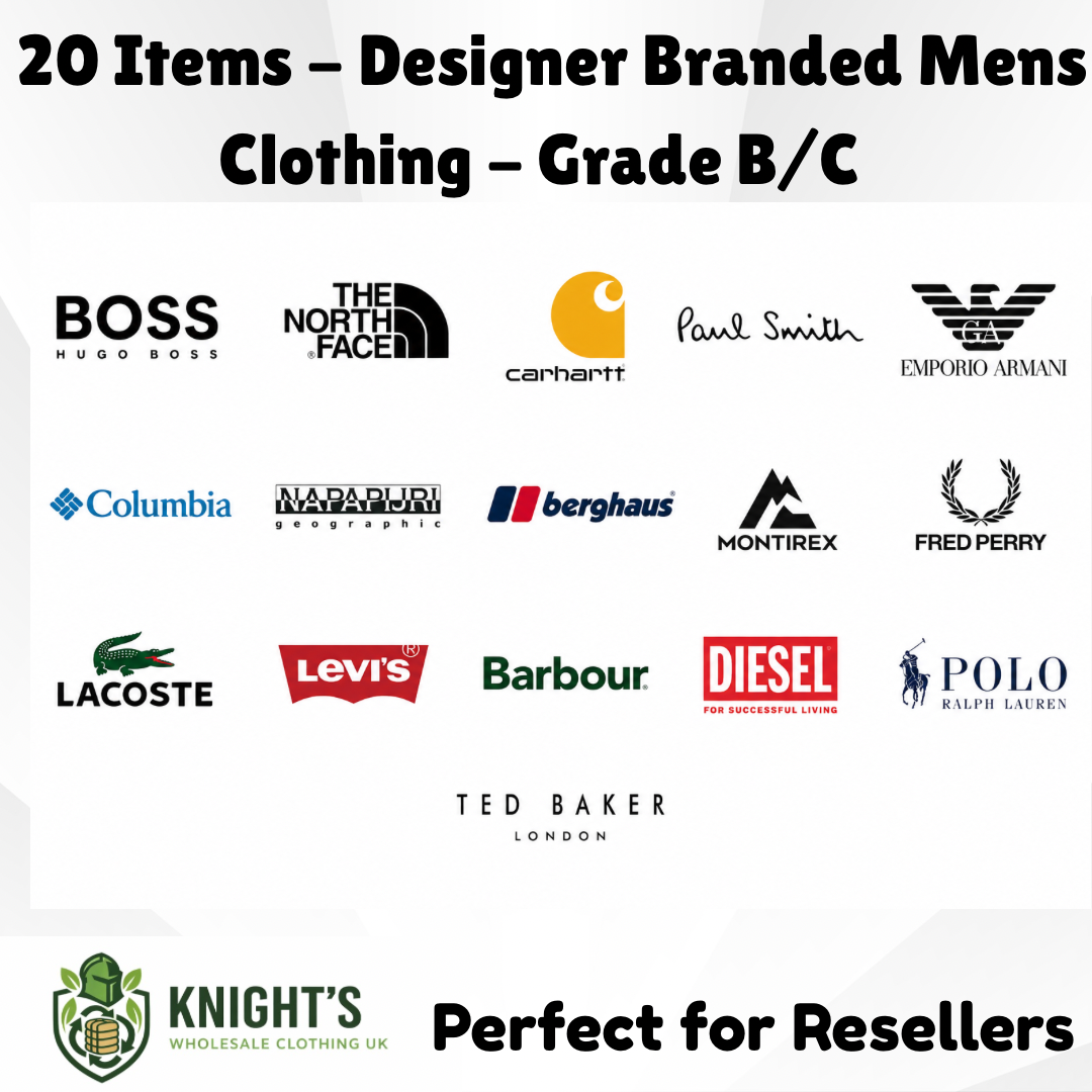 20x Designer Branded Men’s Clothing Items – Grade B/C