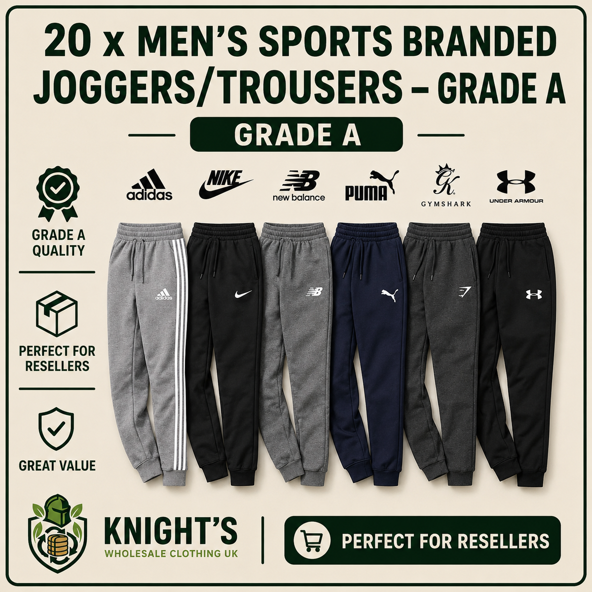20x Men’s Sports Joggers -Grade A - Nike, Adidas & more..