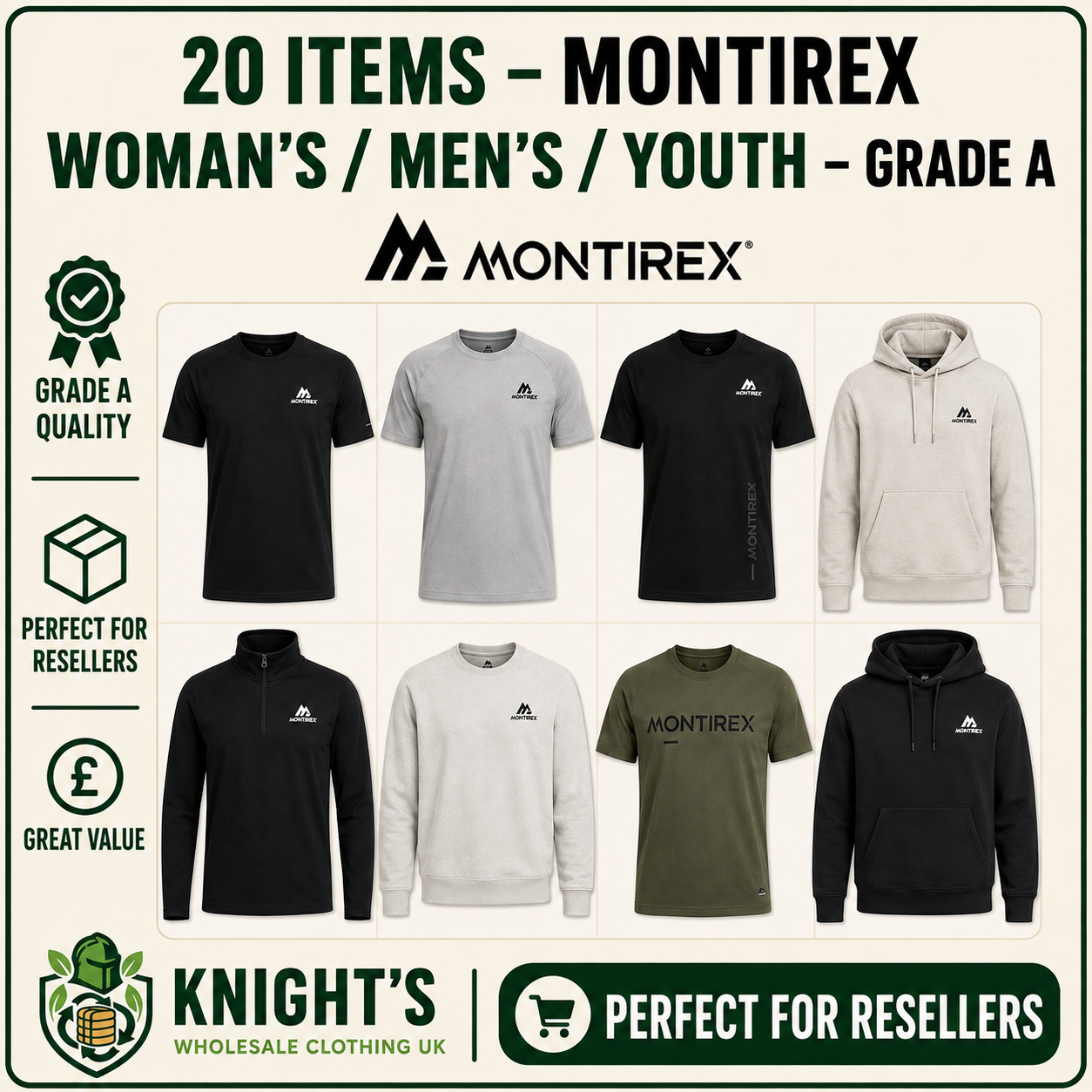 20x Montirex - Woman’s/ Men’s/ Youth’s Clothing Items – Grade A