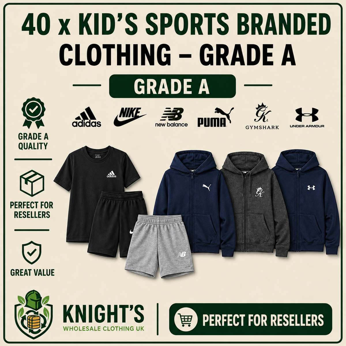 40x Kids’ Sports Branded Clothing Grade A - Nike, Adidas & More…