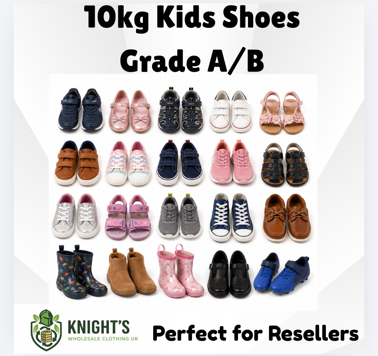 10kg Kids Shoes - Grade A/B - Mixed Styles and Sizes