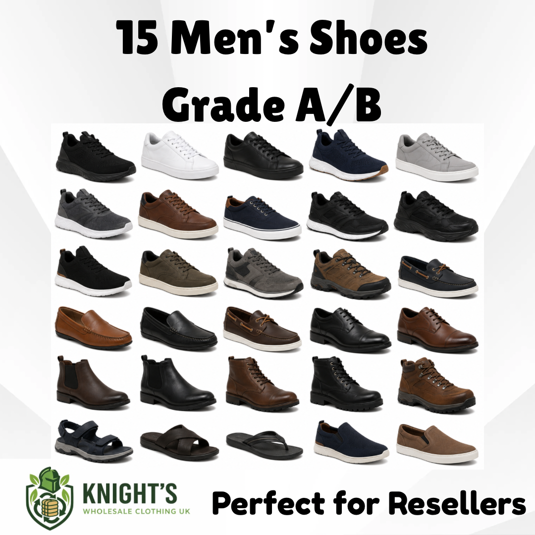 15 Pairs Men’s Shoes - Grade A/B