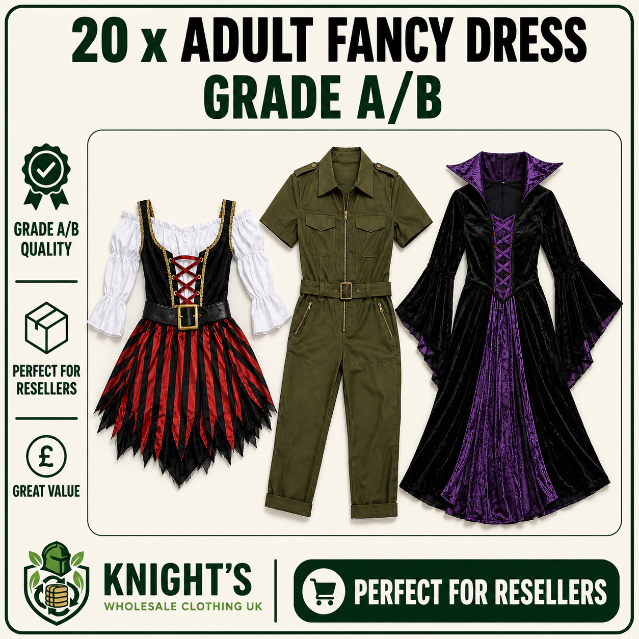 20x Adults Fancy Dress Costumes – Grade A/B