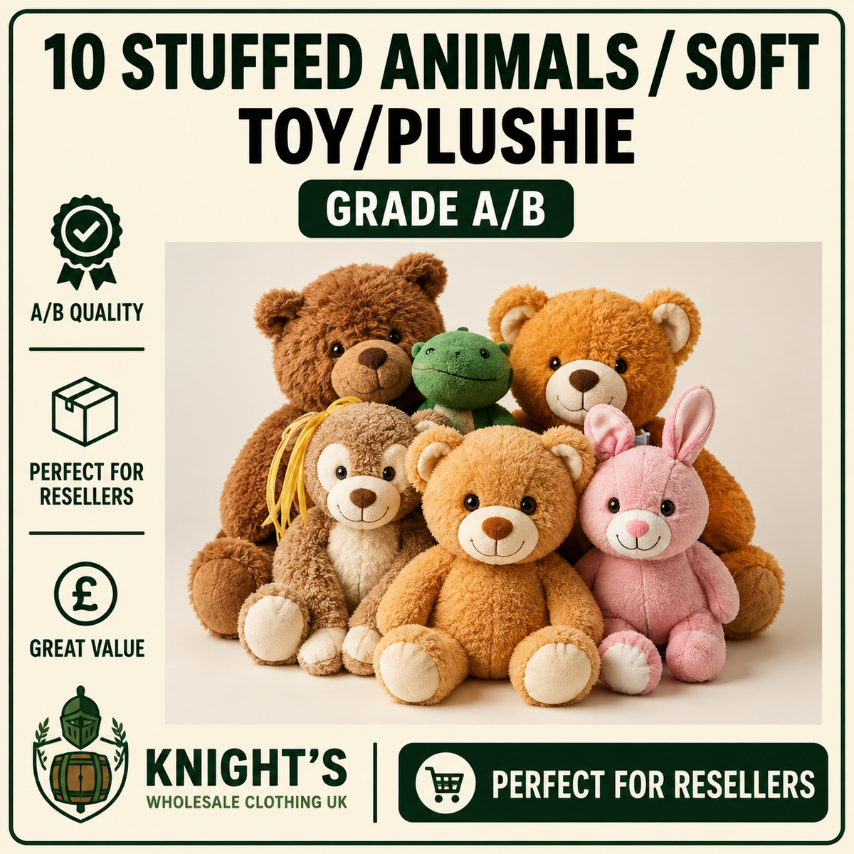 10 Stuffed Animal/ Soft Toys/ Plushie - Grade A/B