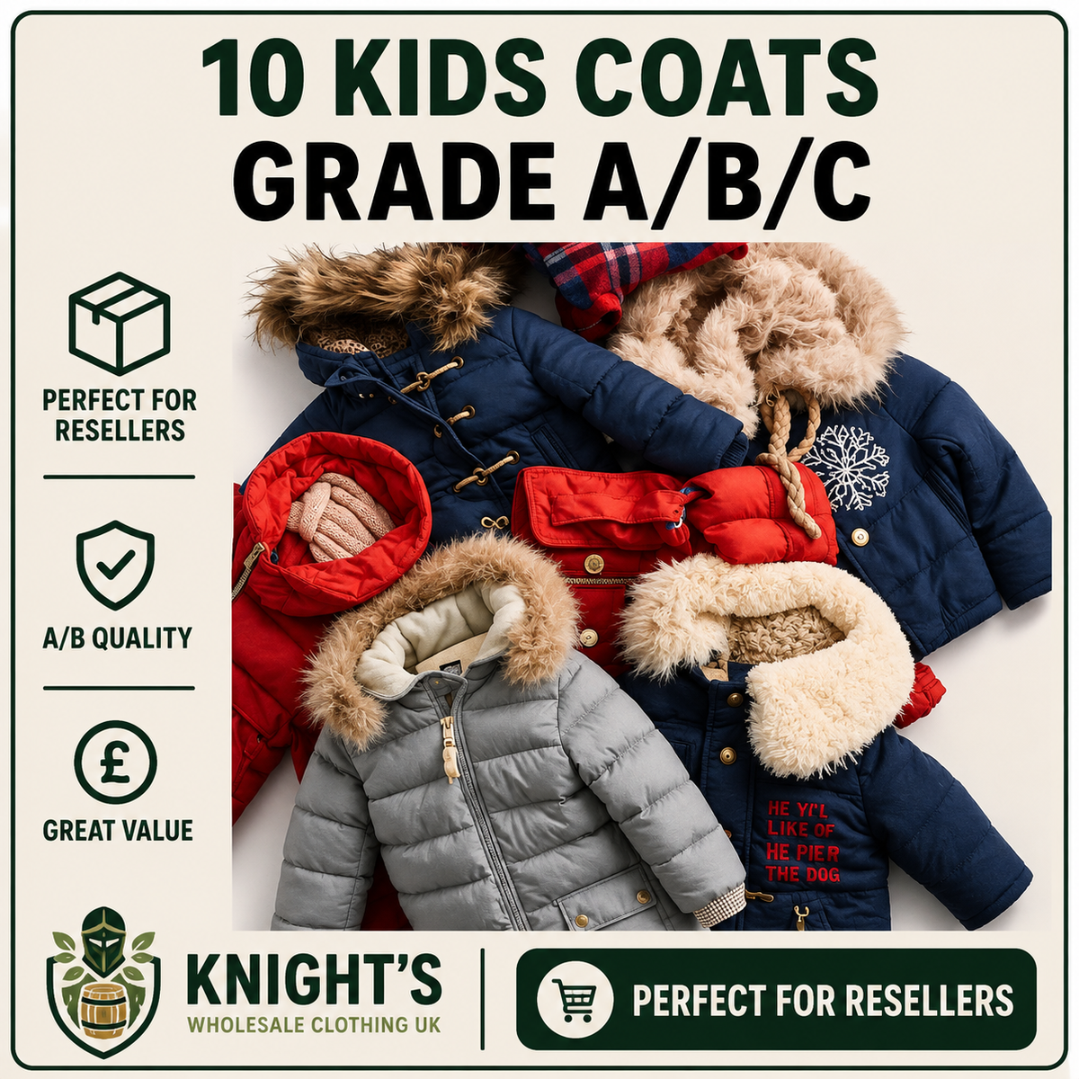 10 Kids Coats - Grade A/B/C - Mixed Sizes