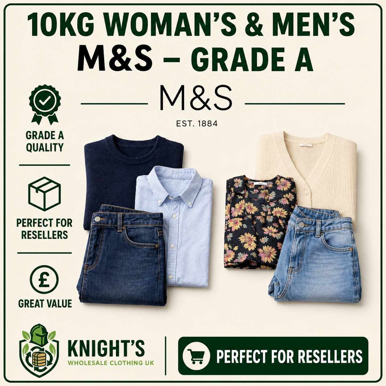 10kg M&S Only - Men’s And Women’s Clothes - Grade A