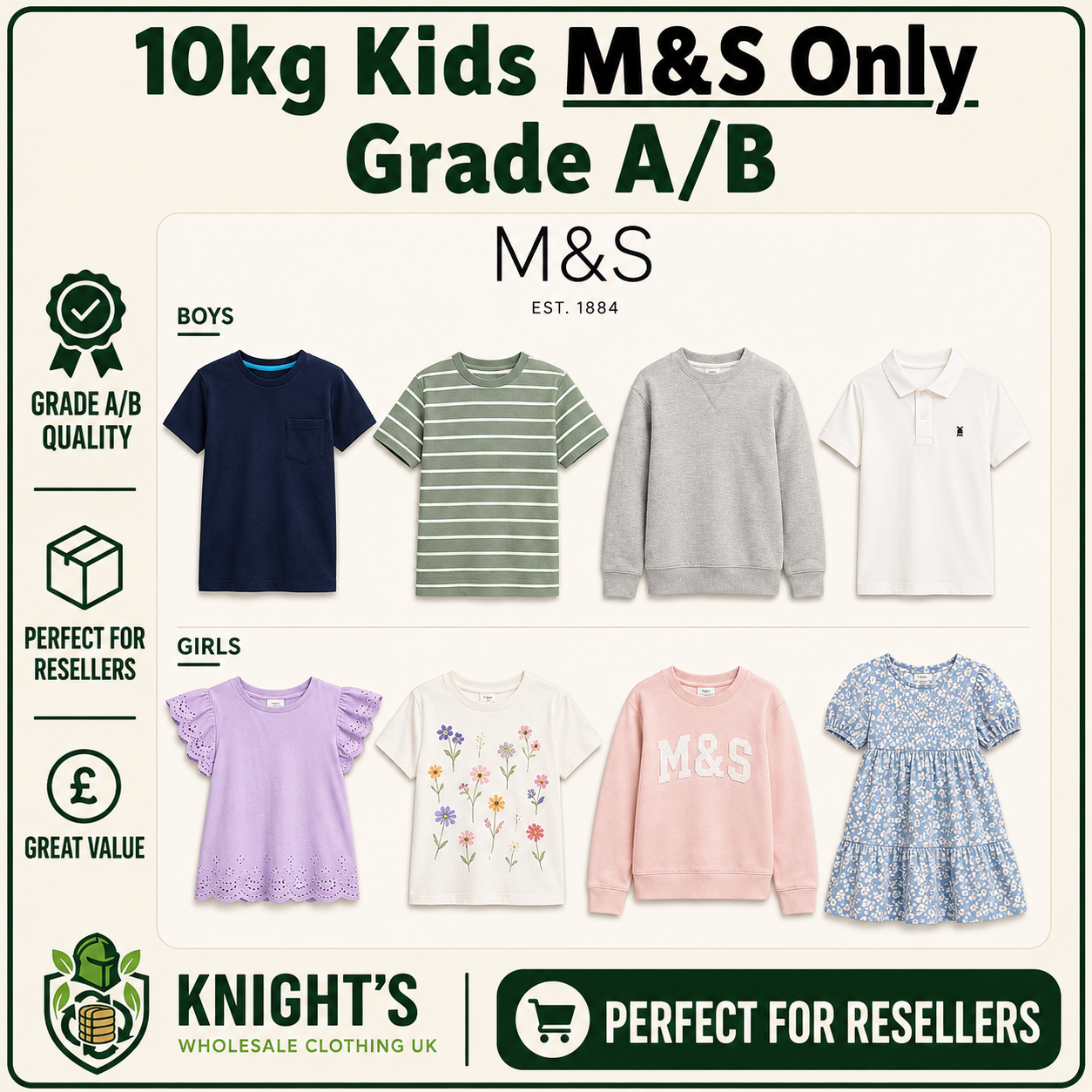 10KG - M&S ONLY - Girls & Boys - Grade A/B