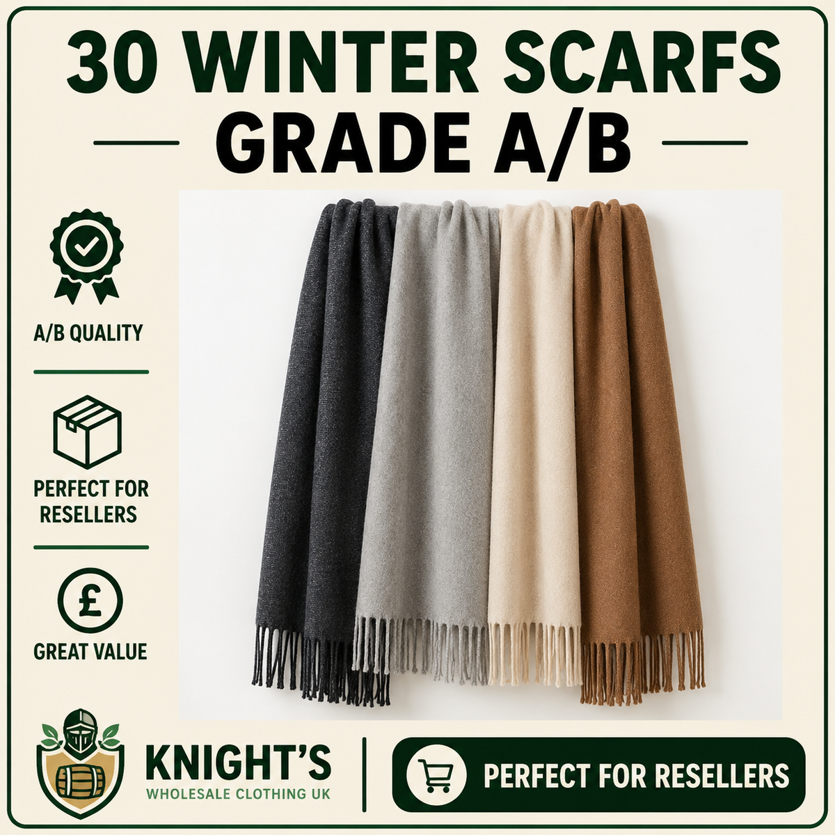 30 Winter Scarfs Adults Grade A/B