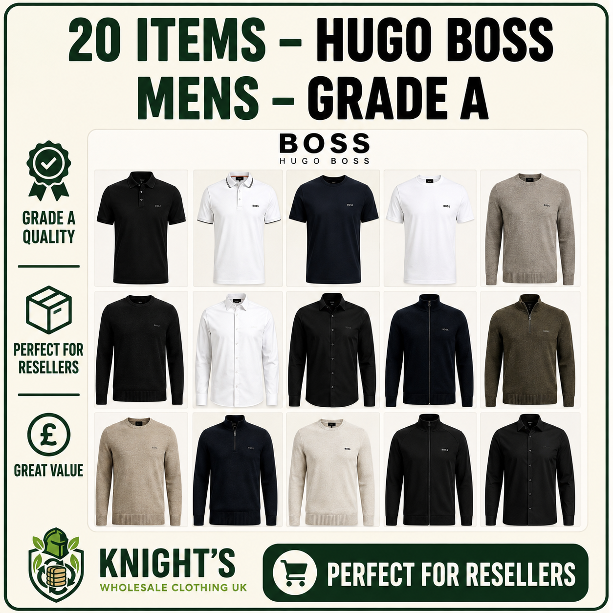 20x Hugo Boss Men’s Clothing Items – Grade A