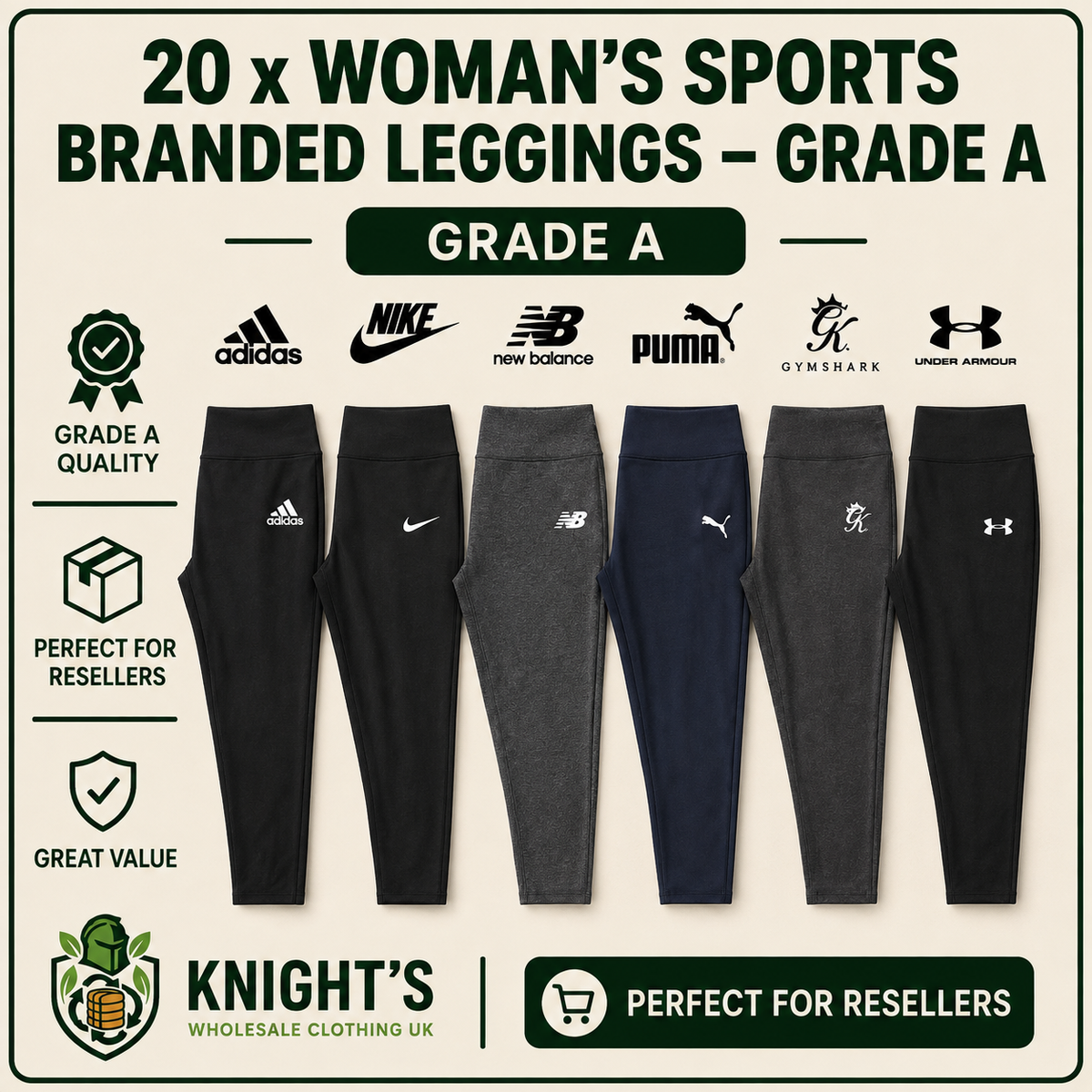 20x Women’s Sports Branded Leggings/Joggers - Grade A - Nike, Adidas & more…