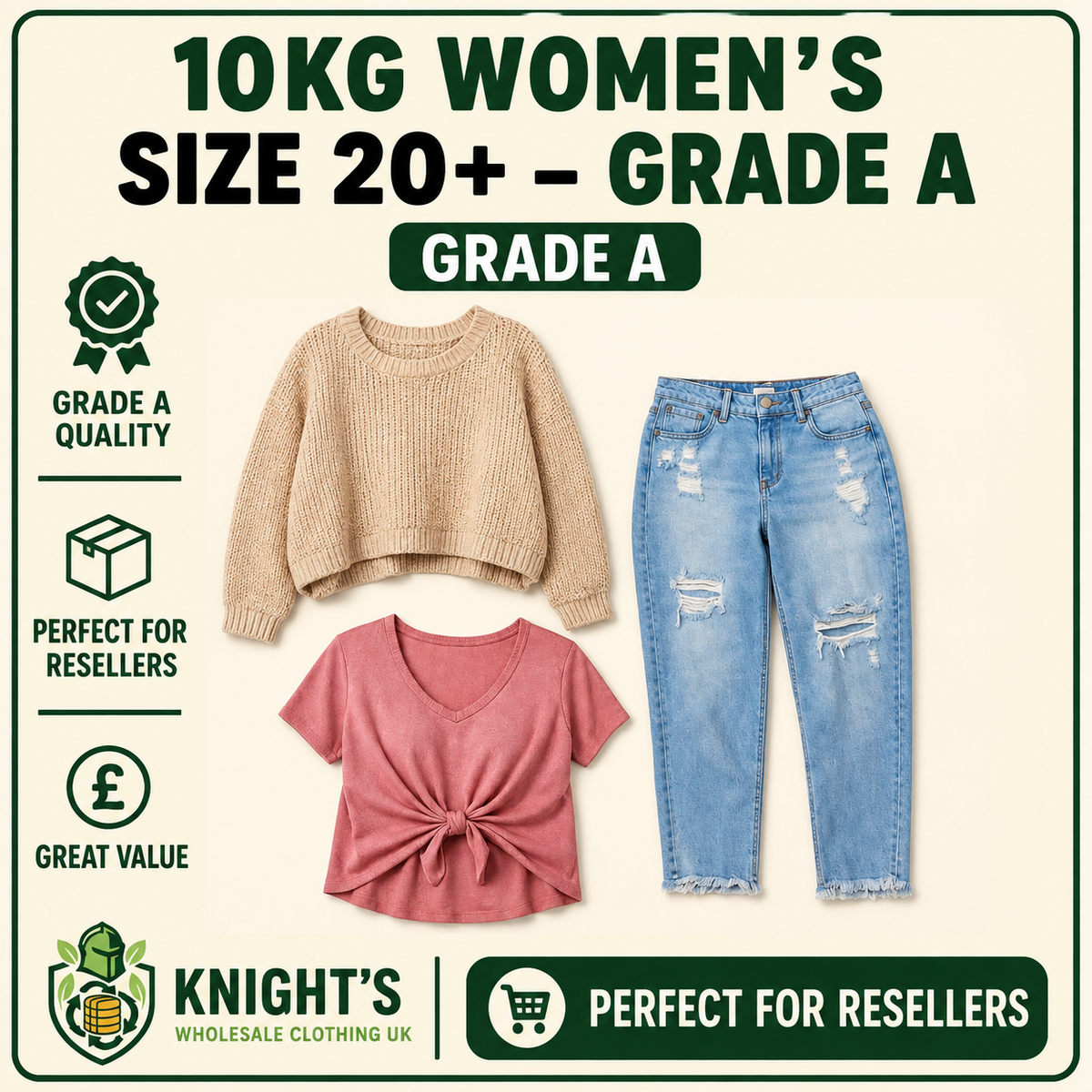 10kg Woman’s Plus Size 20+ Clothing - Grade A