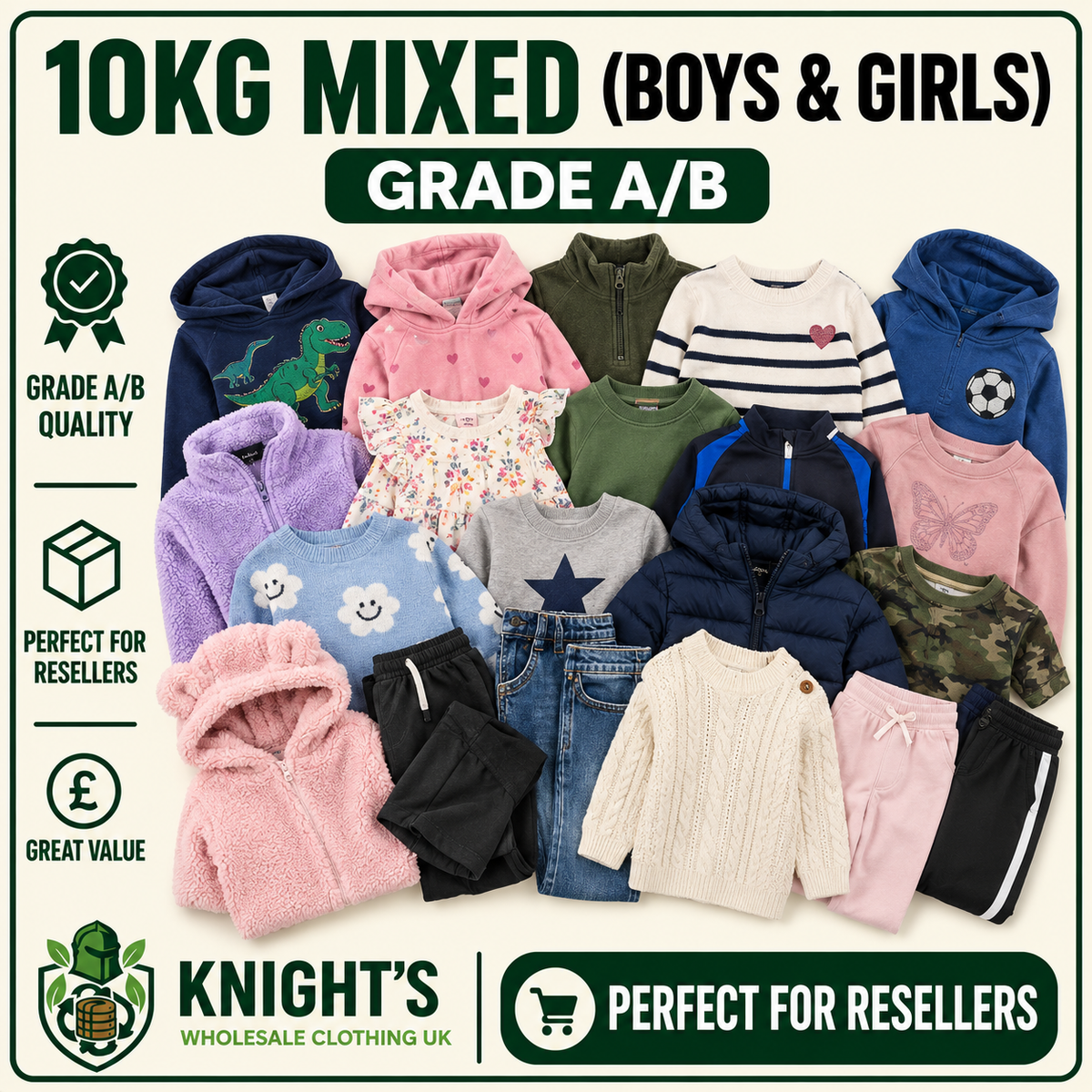 10kg Mixed Kids’ Clothing – Boys & Girls – Grade A/B