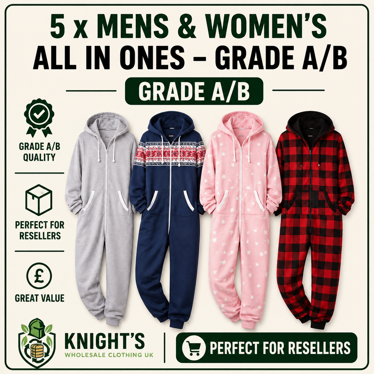 5 x All in Ones - Men’s and Woman’s - Grade A/B
