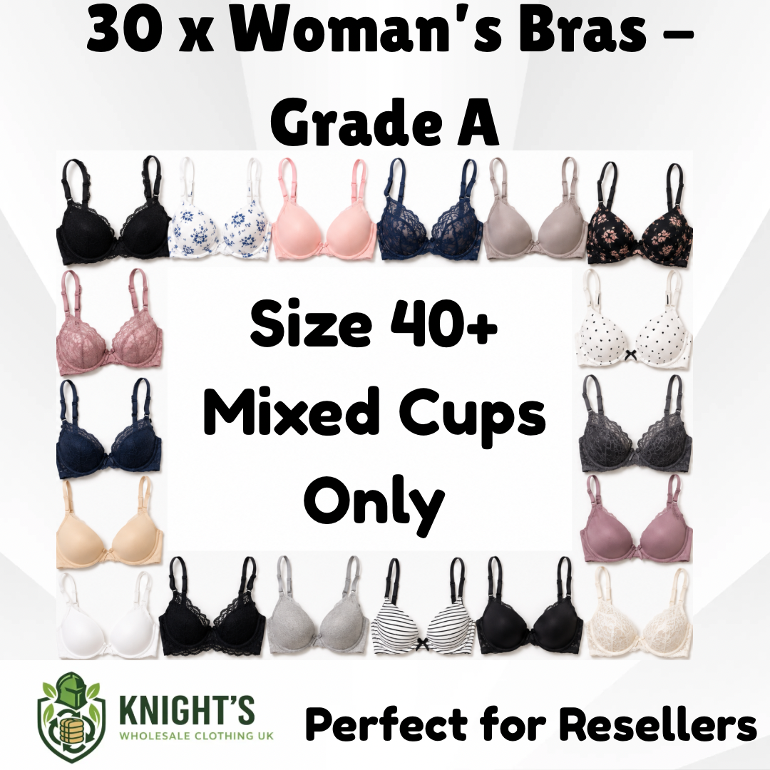 30 x Size 40+ (Mixed Cups) Only Woman’s Bras - Grade A