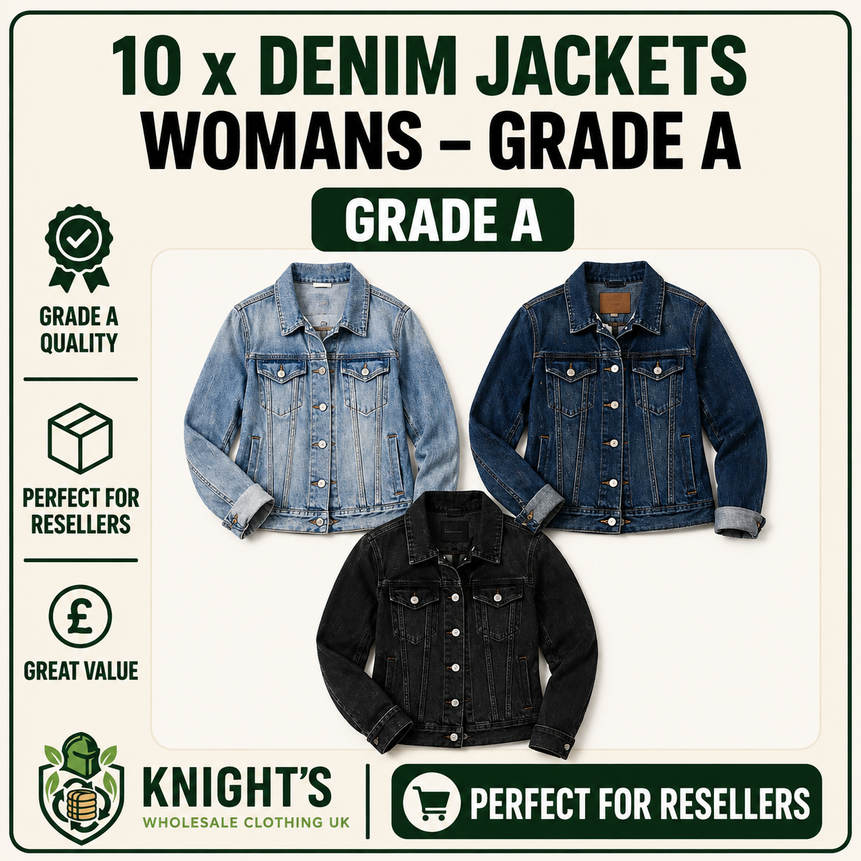 10x Women’s Denim Jackets – Grade A