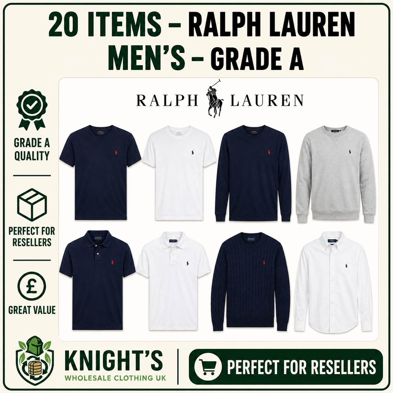 20x Ralph Lauren Men’s Clothing Items – Grade A