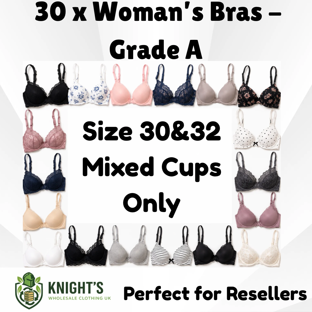 30 x Size 30 & 32 (Mixed Cups) Only Woman’s Bras - Grade A