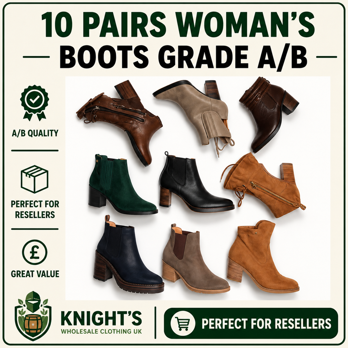 10 Pairs Woman’s Boots - Grade A/B