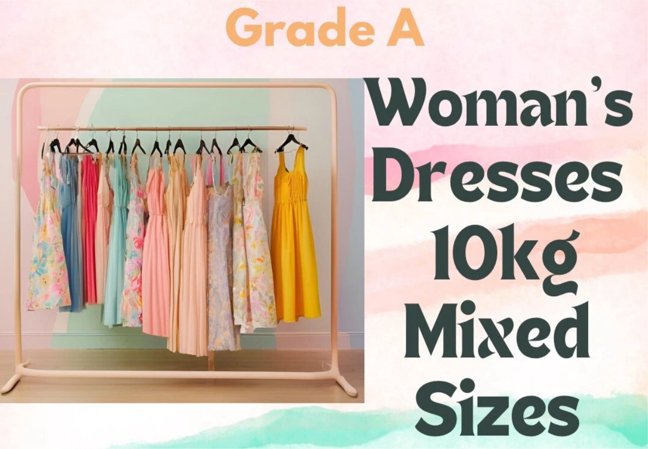 Woman’s Dresses Mixed Sizes -10kg - Mixed Brands  - Grade A