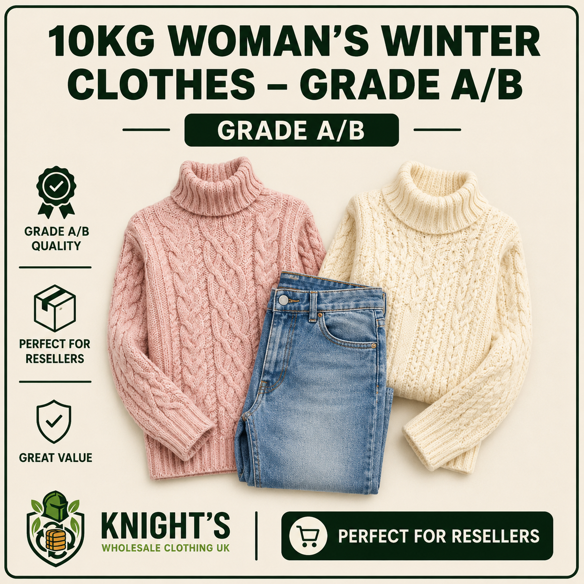 10kg Winter Woman’s Clothes - Grade A/B