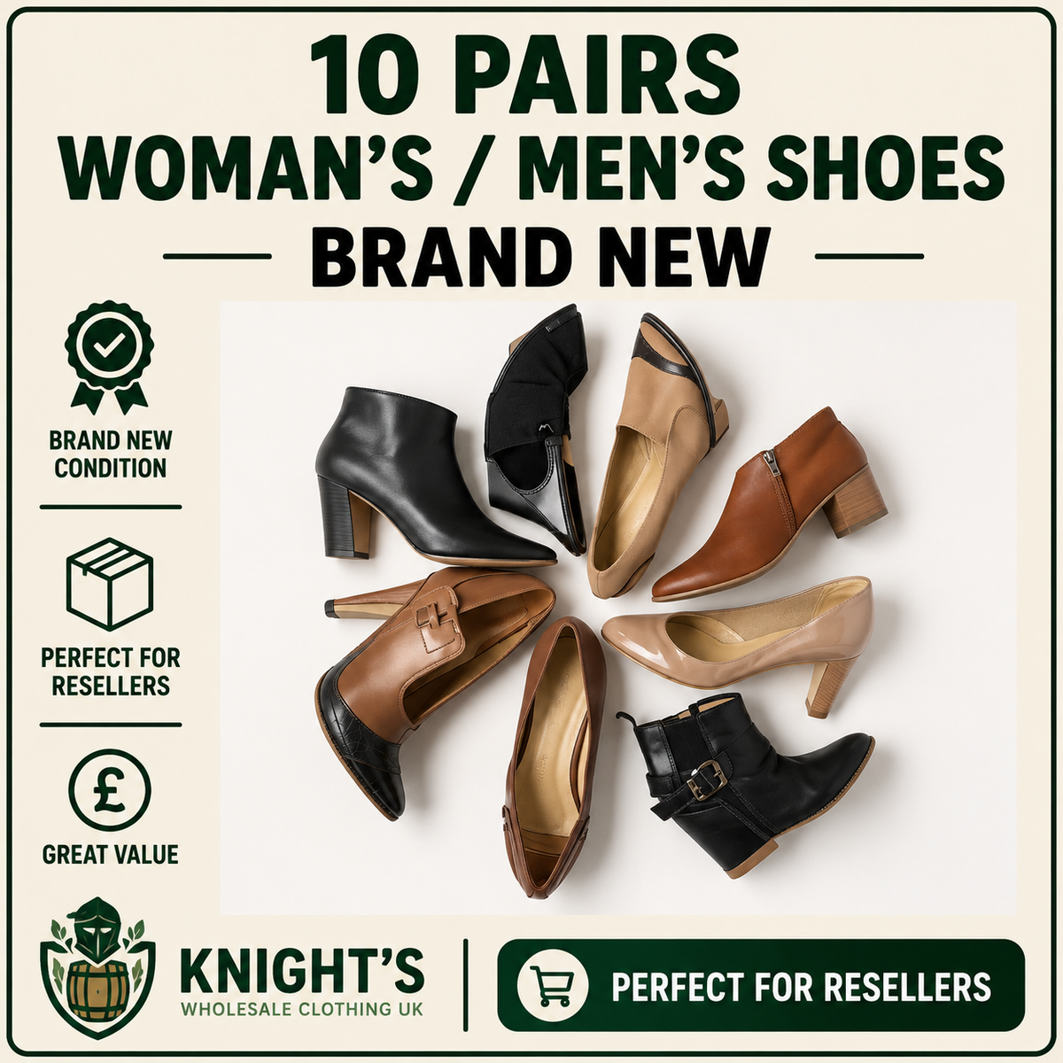10 Pairs - Unworn - Woman’s & Men’S Shoes