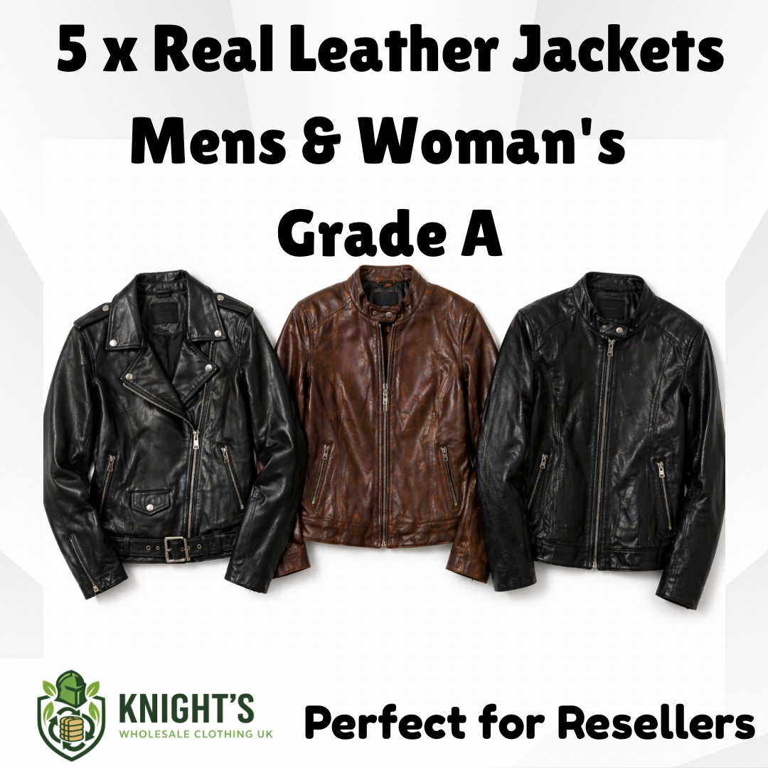5 x Real Leather Jackets - Men’s and Woman’s - Grade A/B