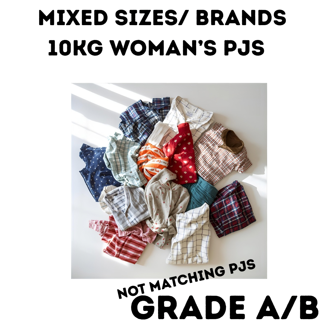 10kg Mixed Woman’s Pyjamas | Grade A/B | Mixed Sizes & Brands (NO SETS)