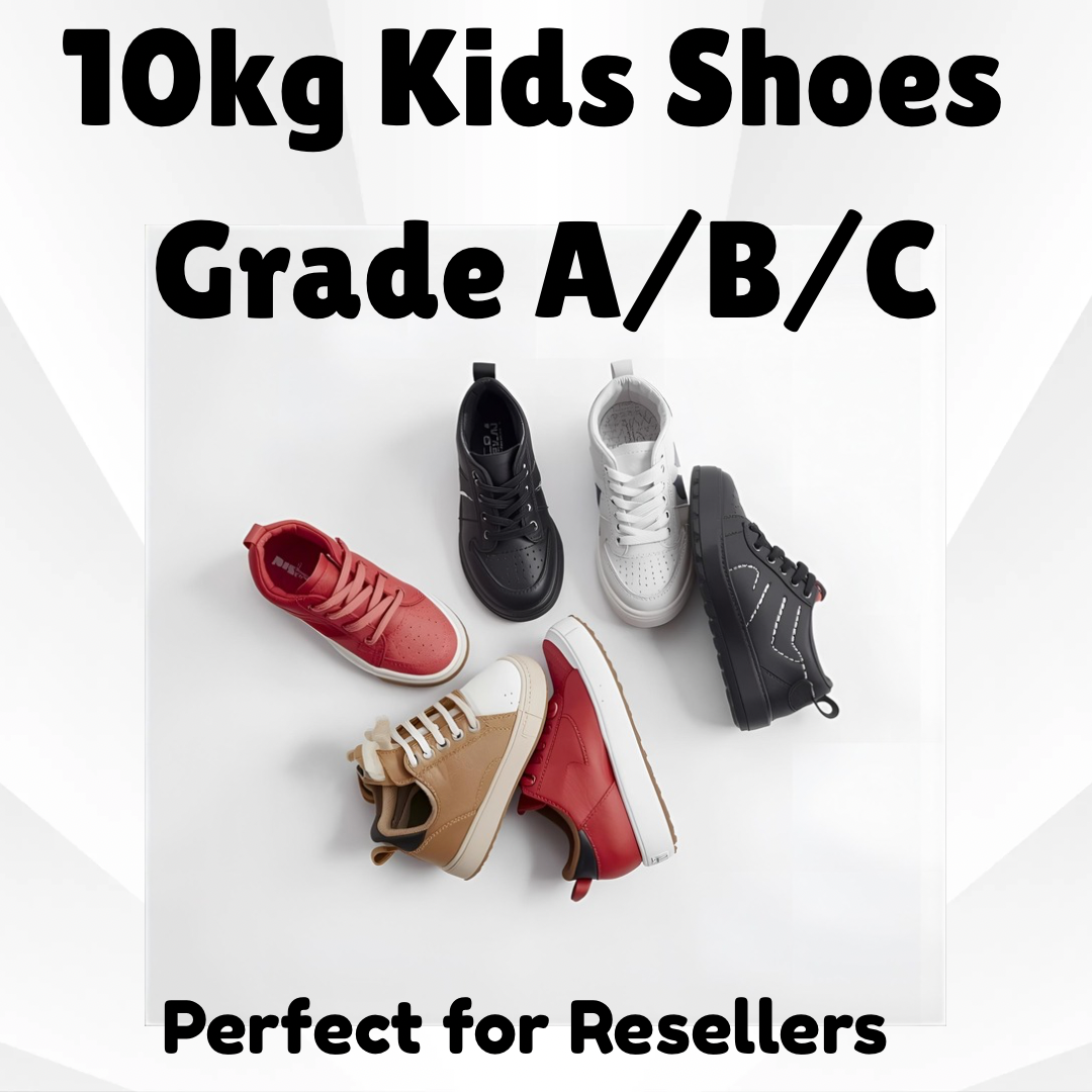 10kg Kids Shoes - Grade A/B/C - Mixed Styles and Sizes