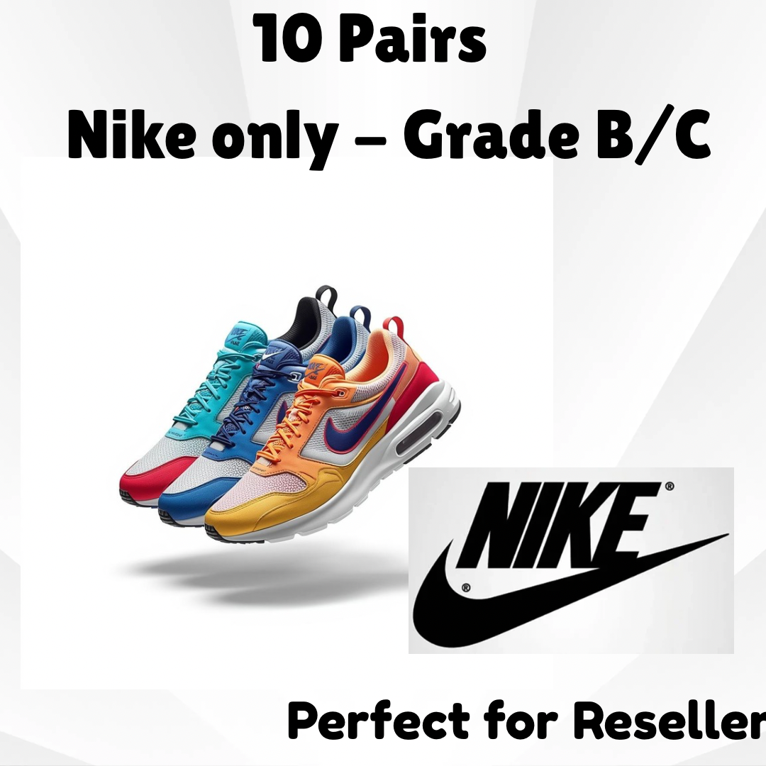 10 Pairs Nike Shoes - Men’s & Woman’s - Grade B/C
