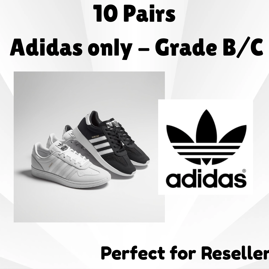 10 Pairs Adidas Shoes - Mens & Woman’s Shoes - Grade B/C