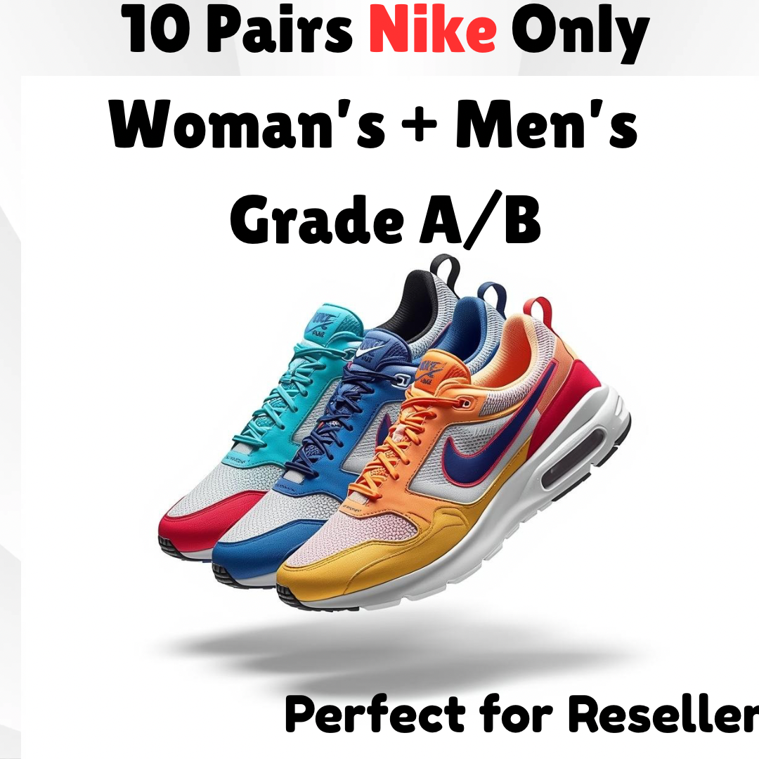 10 Pairs NIKE Shoes- Woman’s & Men’s - Grade A/B