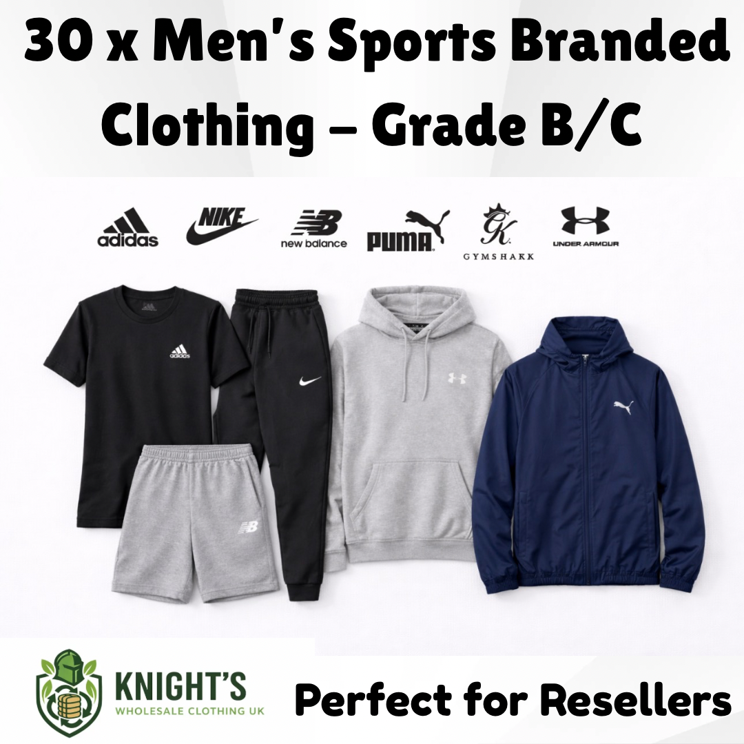 30x Men’s Sports Branded Clothing Grade B/C - Nike, Adidas & more…