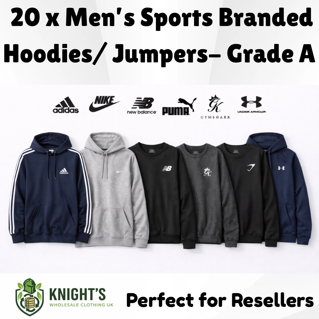20x Men’s Sports Branded Hoodies/Jumpers - Grade A - Nike, Adidas & more…