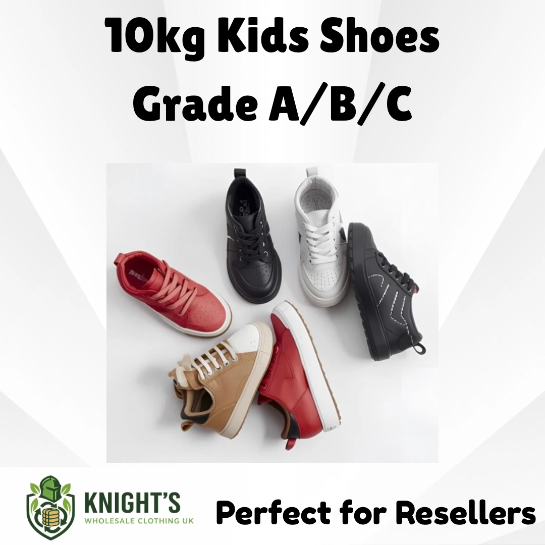 10kg Kids Shoes - Grade A/B/C - Mixed Styles and Sizes