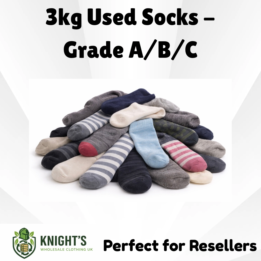 3kg Used Rag Adult Socks - Grade A/B/C
